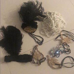 Gatsby theme feathered head wear